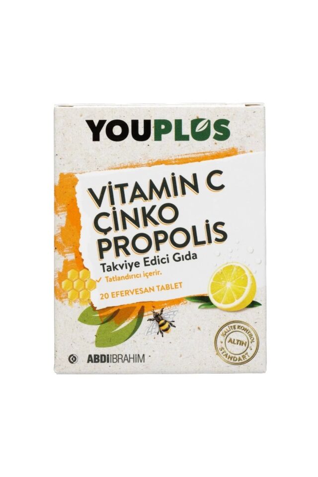 Youplus Vitamin C Çinko Propolis 20 Efervesan Tablet